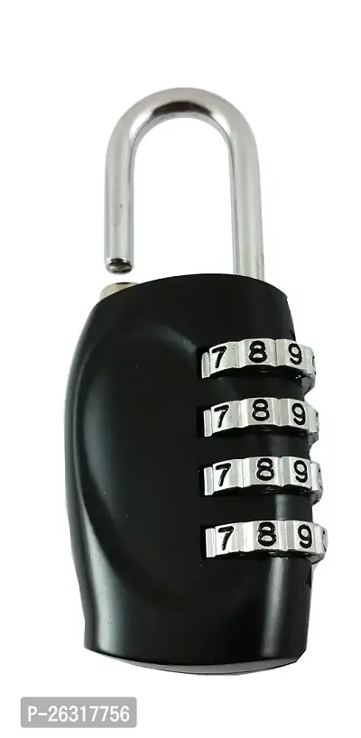 Docoss Stainless Steel 4-Digit Combination Padlock Set (Multicolor, Pack of 2)-thumb2