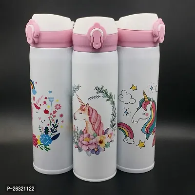 Rangwell 350 ml Premium Quality Stainless Steel Unicorn Water Bottle for Kids-thumb0