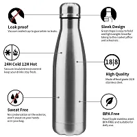 Rangwell Stainless Steel Water Bottle, 500ml, Silver Double walled-thumb4