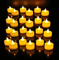 Rangwell LED Candle Tealight Diya Decorative Lights for Home Wall Lighting Decoration (Yellow Warm) (Decorative Candles-24) (White 24pc)-thumb1