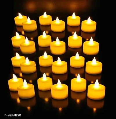 Rangwell LED Candle Tealight Diya Decorative Lights for Home Wall Lighting Decoration (Yellow Warm) (Decorative Candles-24) (White 24pc)-thumb2