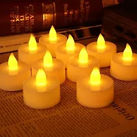 Rangwell Acrylic Flameless  Smokeless Decorative Candles Led Tea Light Perfect for Gift, Diwali, Navratri Decoration | Led Tea Light Candles (Yellow - Pack of 12)-thumb1