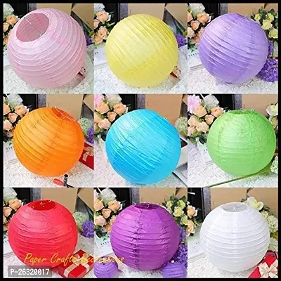 Rangwell Rice Paper Hanging Lantern Ball Lamp Shade, 12-inch | Party Hanging Lantern Rice Paper Ball Lamp Shade | Hanging Lantern | Rice Paper Ball Lamp (Pack of 10, Multicolor - M2)