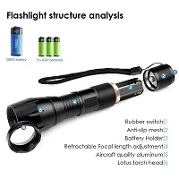 Rangwell Plastic LED Torch Flashlight, Black, Pack of 1-thumb2