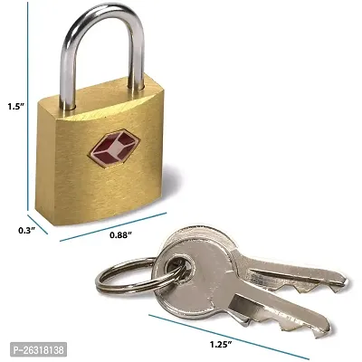 Lewis N Clark Tsa12 Travel Sentry Mini Padlock - Brass Square-thumb5