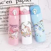 Rangwell 350 ml Premium Quality Stainless Steel Unicorn Water Bottle for Kids-thumb4