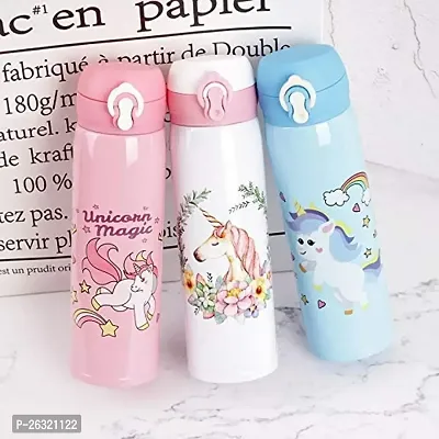 Rangwell 350 ml Premium Quality Stainless Steel Unicorn Water Bottle for Kids-thumb5