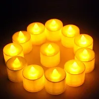 Rangwell LED Candle Tealight Diya Decorative Lights for Home Wall Lighting Decoration (Yellow Warm) (Decorative Candles-24) (White 24pc)-thumb3