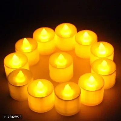 Rangwell LED Candle Tealight Diya Decorative Lights for Home Wall Lighting Decoration (Yellow Warm) (Decorative Candles-24) (White 24pc)-thumb4