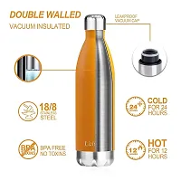 Rangwell Stainless Steel Water Bottle, 500ml, Silver Double walled-thumb2