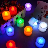 Rangwell Acrylic Flameless  Smokeless Decorative Candles Led Tea Light Perfect for Gift, Diwali, Navratri Decoration | Led Tea Light Candles (Multicolor - Pack of 36)-thumb3