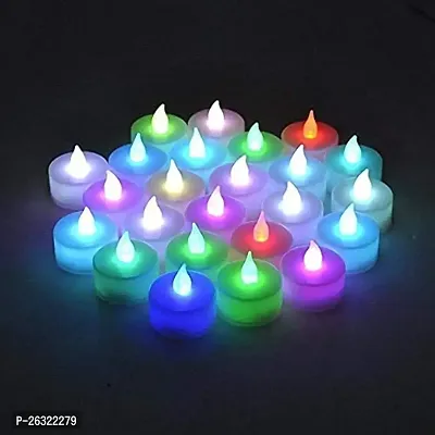 Rangwell Acrylic Flameless  Smokeless Decorative Candles Led Tea Light Perfect for Gift, Diwali, Navratri Decoration | Led Tea Light Candles (Multicolor - Pack of 36)-thumb0