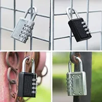 THE GIFTING TREE Bag Lock Combination Number Locks for Door Password Key Home Digital Finger Padlock Deal Security Smart 4-Digit Safe Pin Hand Bag (Silver, 2pcs), Alloy Steel-thumb4