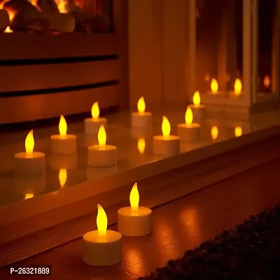 Rangwell Acrylic Flameless  Smokeless Decorative Candles Led Tea Light Perfect for Gift, Diwali, Navratri Decoration | Led Tea Light Candles (Yellow - Pack of 36)-thumb5