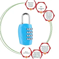 DOCOSS-Pack of 2-4 Digit Number Lock Small Bag Lock Travel Luggage Lock Resettable Password Locks Combination Locks Padlock (Assorted Colour)-thumb4