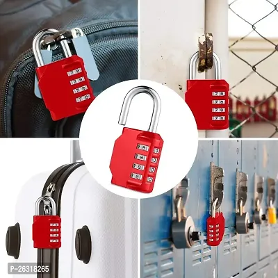 Rangwell 4 Digit Padlock for School, Luggage Suitcase Baggage Locks, Filing Cabinets, Gym  Sports Locker, Toolbox, Fence, Case, 1 Pack (Multicocol)-thumb5