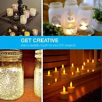 Rangwell Acrylic Flameless  Smokeless Decorative Candles Led Tea Light Perfect for Gift, Diwali, Navratri Decoration | Led Tea Light Candles (Yellow - Pack of 36)-thumb3