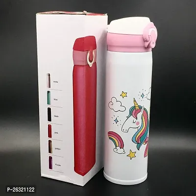 Rangwell 350 ml Premium Quality Stainless Steel Unicorn Water Bottle for Kids-thumb3