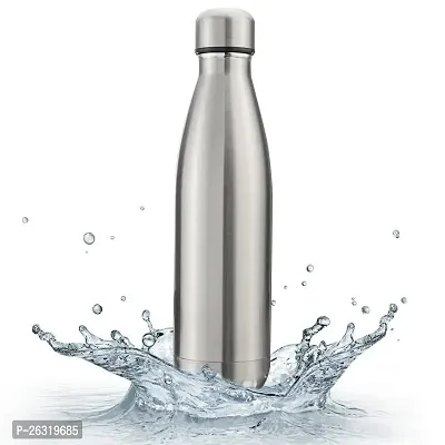 Rangwell Stainless Steel Water Bottle, 500ml, Silver Double walled-thumb0