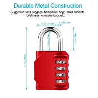 Rangwell 4 Digit Padlock for School, Luggage Suitcase Baggage Locks, Filing Cabinets, Gym  Sports Locker, Toolbox, Fence, Case, 1 Pack (Multicocol)-thumb2