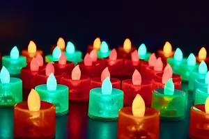 24 Pieces Multicolor LED Candle Diya Lights for Diwali Home Decor Diwali Pooja Diwali Mandir Creative DIY Decoration #made in India | LED Tealight Candles Battery Operated Candle for Mandir Pooja-thumb4