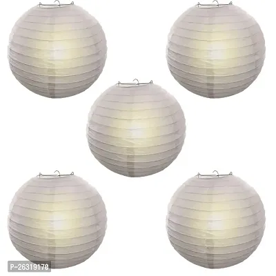 Rangwell Hanging Lantern Rice Paper Ball Lamp Shade 12inch white, pack of 5