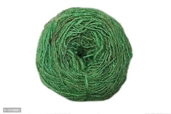 Recycled Sari Silk Yarn - Bottle Green Solid Colour (100 Grams)-thumb4