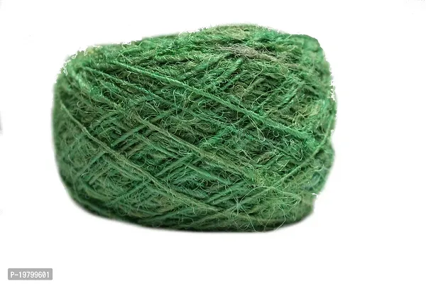 Recycled Sari Silk Yarn - Bottle Green Solid Colour (100 Grams)-thumb3