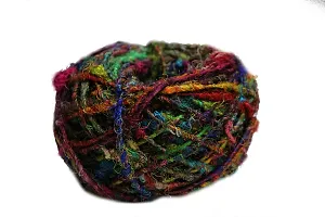 Recycled Sari Silk Yarn - Multicolor 100 Grams-thumb3