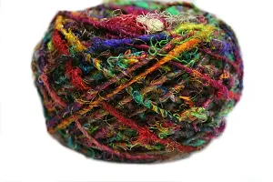 Recycled Sari Silk Yarn - Multicolor 100 Grams-thumb1