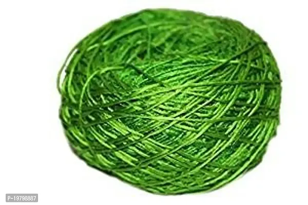 Recycled Sari Silk Yarn - Solid Color Parrot Green (100 Grams)