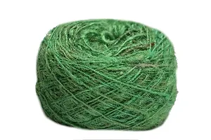 Recycled Sari Silk Yarn - Bottle Green Solid Colour (100 Grams)-thumb1