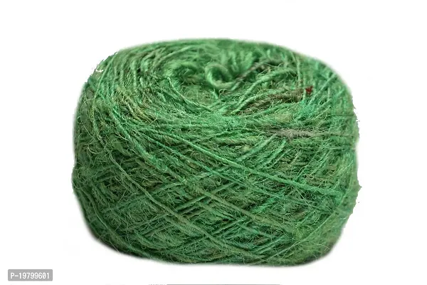 Recycled Sari Silk Yarn - Bottle Green Solid Colour (100 Grams)-thumb2