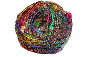 Recycled Sari Silk Yarn - Multicolor 100 Grams-thumb2