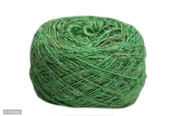 Recycled Sari Silk Yarn - Bottle Green Solid Colour (100 Grams)-thumb0