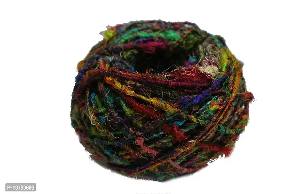 Recycled Sari Silk Yarn - Multicolor 100 Grams