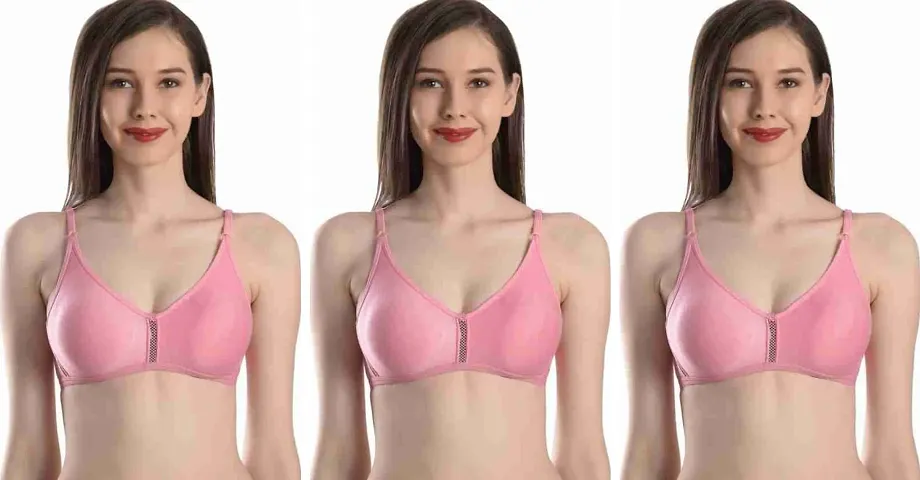 Comfy Blend Solid Non Padded Bra Pack of 3