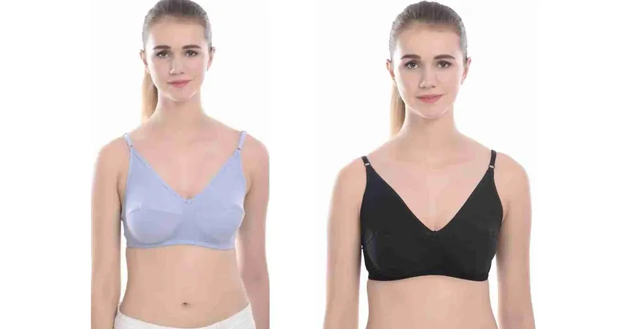 Comfy Blend Solid Non Padded Bra Pack of 2