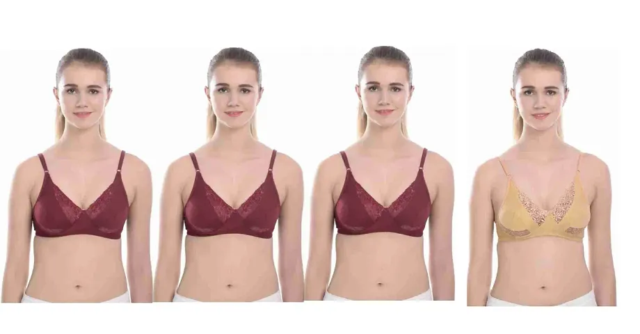 Comfy Blend Solid Non Padded Bra Pack of 4