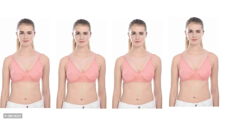 Comfy Cotton Blend Solid Non Padded Bra Pack of 4-thumb0