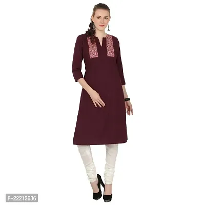 DESI CHHOKRI Women Cotton A-Line Kurti (DC_05_MRN-XL)-thumb0