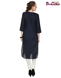 DESI CHHOKRI Women Cotton A-Line Kurti (DC_05_N.BLU-XL)-thumb3