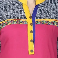 DESI CHHOKRI Pink  Blue Chinese Collar Rayon Kurti-thumb4