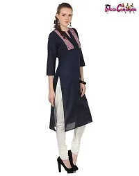 DESI CHHOKRI Women Cotton A-Line Kurti (DC_05_N.BLU-L)-thumb2