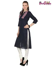 DESI CHHOKRI Women Cotton A-Line Kurti (DC_05_N.BLU-L)-thumb1