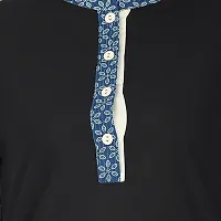 DESI CHHOKRI Black  Blue Crew Neck Cotton Kurti-thumb4