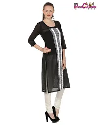 DESI CHHOKRI Women Cotton A-Line Kurti (DC_01_BLK-M)-thumb2