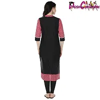 DESI CHHOKRI Pink  Black Crew Neck Cotton Kurti-thumb3