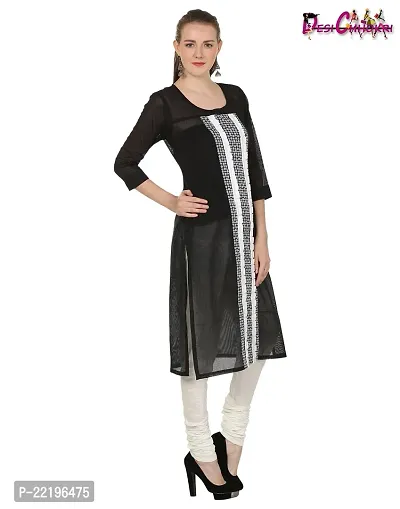 DESI CHHOKRI Women Cotton A-Line Kurti (DC_01_BLK-XL)-thumb3