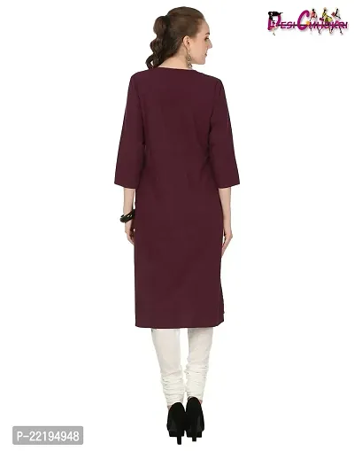 DESI CHHOKRI Women Cotton A-Line Kurti (DC_05_MRN-L)-thumb4